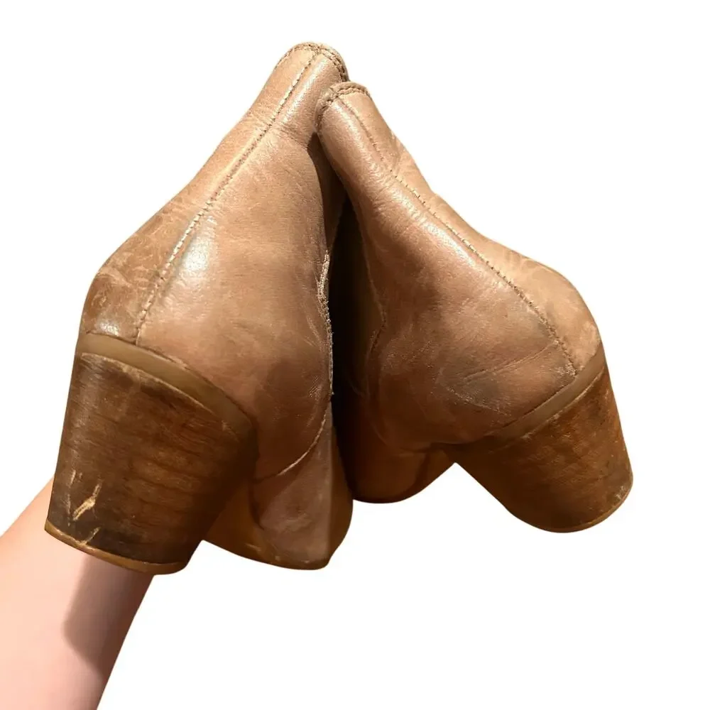 Sixtyseven Tan Leather Chelsea Ankle Boots Size 36/ US 6